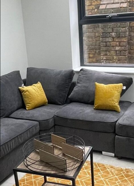 A living room in a Foundations home