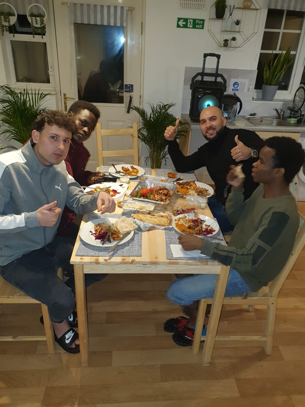 Sharing a meal around the table