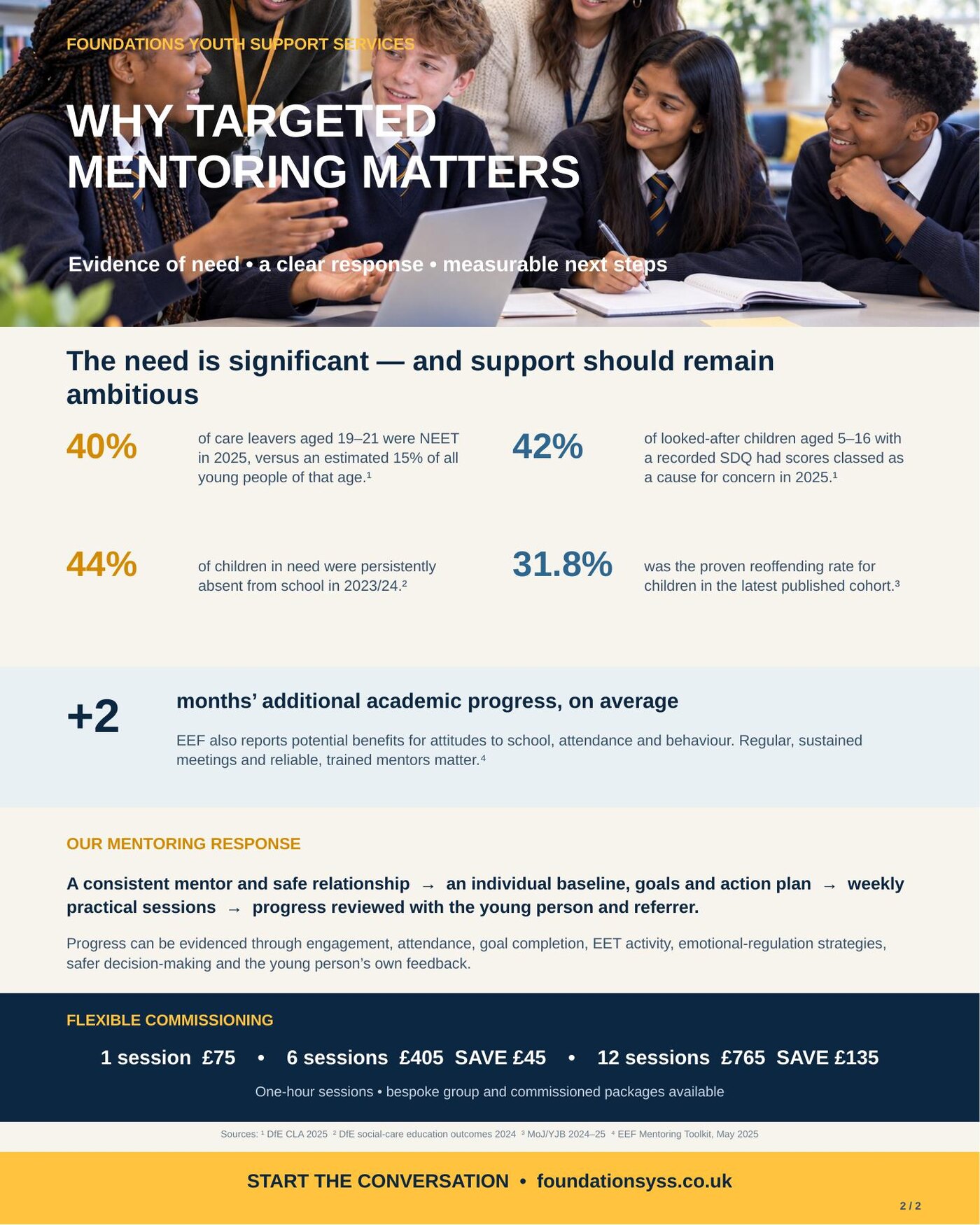 Peer mentoring programme flyer — why targeted mentoring matters