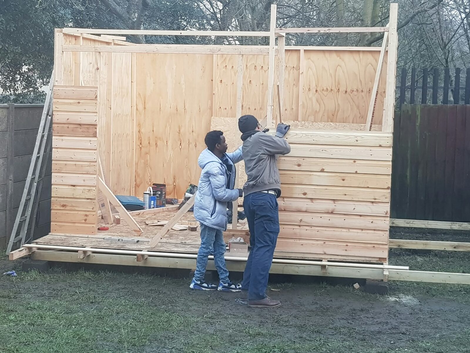 Building a timber structure together as a work-experience project